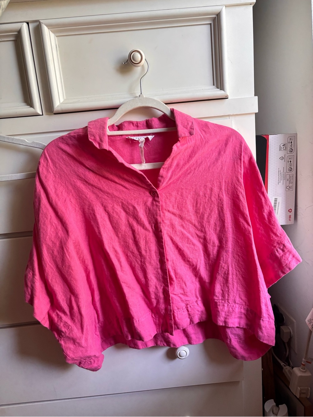 linen boxy crop